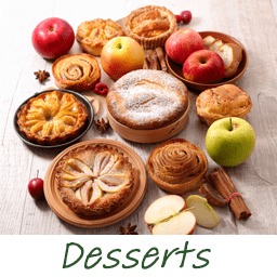 A selection of dessert recipes using apples.