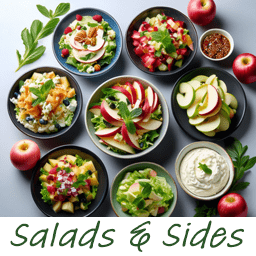 A selection of salad and side recipes using apples.